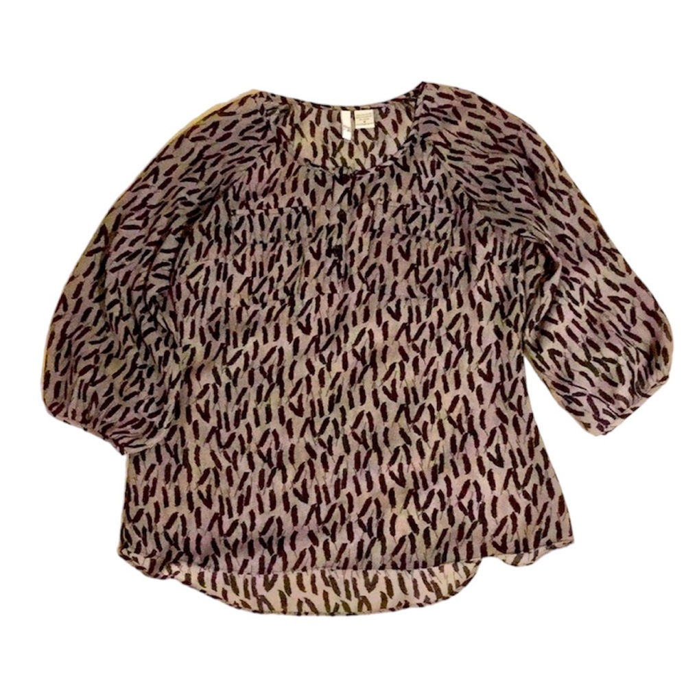 Sami & Jo 3/4 Sleeve Feather Top